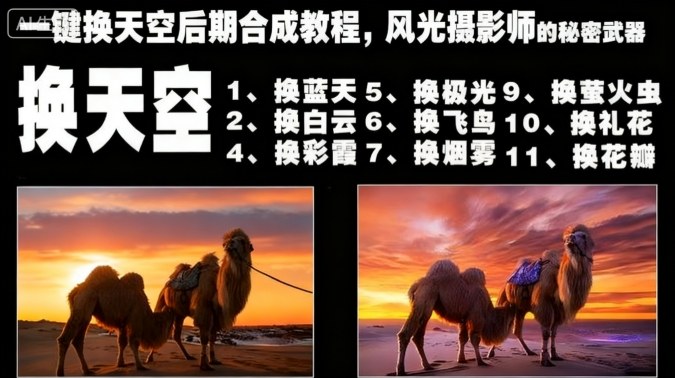 一键换天空后期合成教程,风光摄影师的秘密武器-创业网