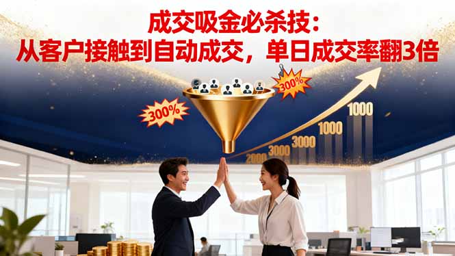 吸金成交营销必杀技:从客户接触到自动成交,单日成交率翻3倍-创业网