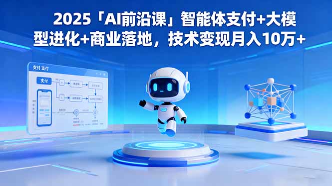 2025「AI前沿课」智能体支付+大模型进化+商业落地,技术变现月入10万+-创业网